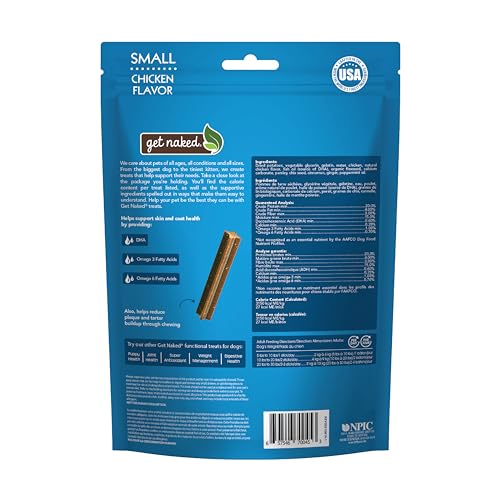GET NAKED GRAIN FREE 1 POUCH 6.2 OZ SKIN & COAT DENTAL CHEW STICKS, SMALL