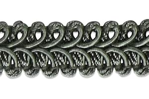 TRIMS BY THE YARD Expo International Alice Classic Woven Braid Trim, 20-Yard, Pewter