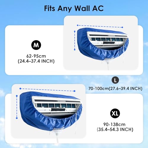 ZSPLIT-MAIR Kit pulizia condizionatore 360° professionale per climatizzatore split e condizionatori a parete, telo pulizia con accessori per una pulizia facile in casa (Blu Scuro, XL)