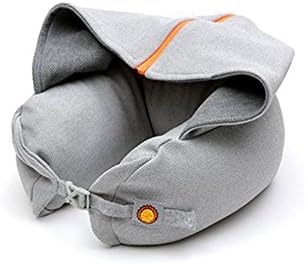 Pandain Stylish Travel Neck Pillow with Hat, Hooded U-Shape Pillow, Grey