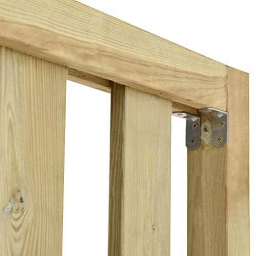 vidaXL Massivholz Gartenzaun mit Pfosten Imprägniertes Kiefernholz Lattenzaun Holzzaun Friesenzaun Sichtschutz Zierzaun… – Bild 8