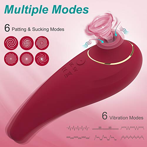 UTIMI Clitoral Sucking Vibrator Rechargeable Clitoris Stimulator Clitoris Massager with Powerful Motor Adult Sex Toys for Woman, Red
