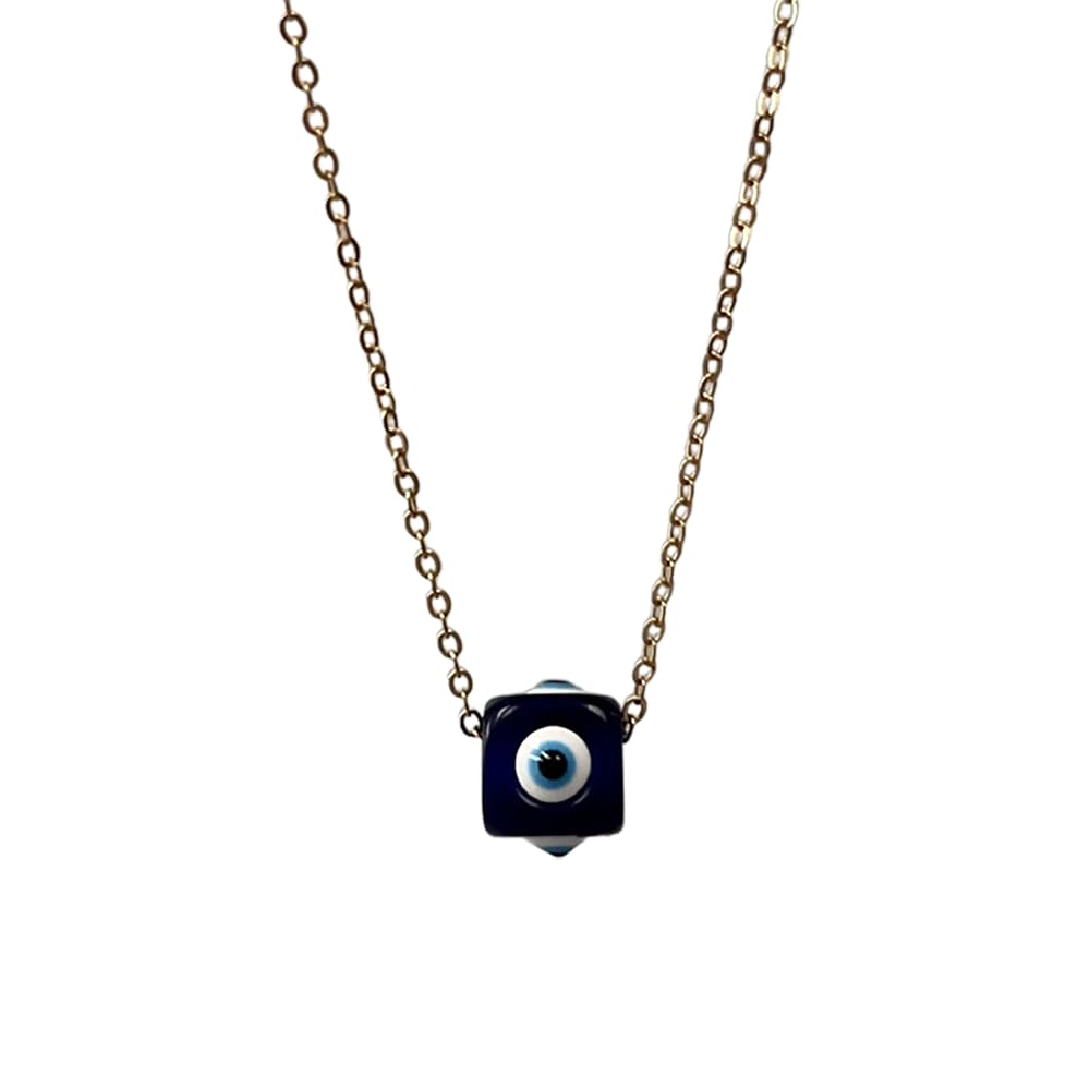 Evil Eye Pendant, Cube, Blue