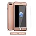 iPhone 7 Plus Case/iPhone 8 Plus Case, AnsTOP Thin Exact-Fit 360 Full Body Case Coverage Protective Dual Layer iPhone Hard Case with Tempered Glass Screen Protector for iPhone 7 Plus, 8 Plus