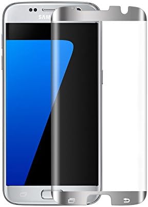 FIYI Galaxy S7 Edge Screen Protector Tempered Glass, HD Clear, Anti-scratch, 9H Hardness, 3D Curved, 0.3mm Thickness, Case Friendly, Screen Protector Privacy for Samsung Galaxy S7 (Silver)