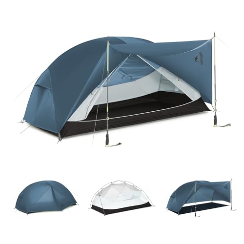 Naturehike Mongar 2 Person Backpacking Tent 3 Season Camping Ultralight Lightweight Tent Double Layer Free Standing Tent for Camping Hiking Cycling