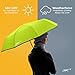 Extreme Degrees High Visibility Neon-Umbrella. Compact Lightweight Folding Umbrella with LED Flashlight. Protects from Rain or Sunlight- UV Protection. Men, Women & Kids.