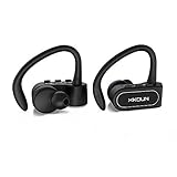 True Wireless Earbuds Bluetooth Headphones Sport Earphones in Ear with Mic Bluetooth CSR 4.2 Stereo Sweatproof Noise Cancelling Cordless Headset Running Sport Gym Soft Earhooks (Black)