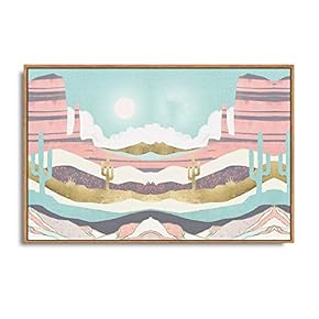 Framed Canvas Home Artwork Decoration Abstract Mountain Nature Scenery Canvas Wall Art for Living Room, Bedroom - 16x24 inches