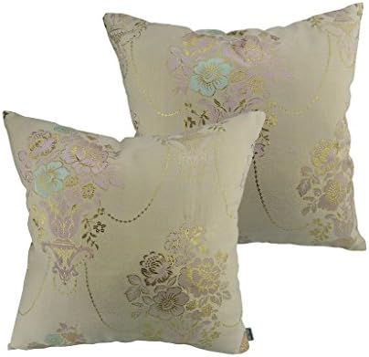 Thanksliving 2pcs Decorative Tapestry Polyester Throw Pillow cover 18 X 18 Inches 45 X 45 Cm, Silky Flower