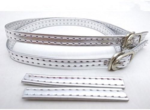 6 Pair Silver Color Lady Women Girl High-heeled Shoes/High Heel/Pumps Anti-slip PU Leather Shoe Straps with Buckle/Ankle Shoe Laces Replacement Accessories