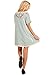 Umgee Women's Casual Style Bohemian Embroidered Short Sleeve Poly Cotton Dress Tunic (L, Blue)