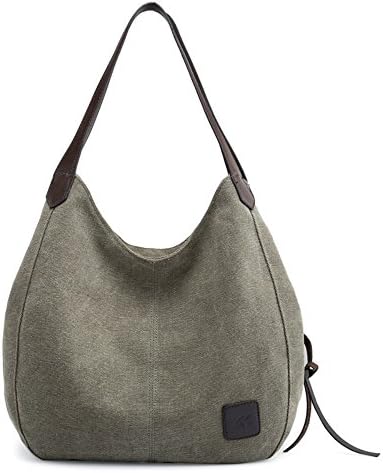 Alyssaa Women's Canvas Shoulder Handbags Ladies Casual Hobo Shopping Bags Cotton Totes Daily Purses