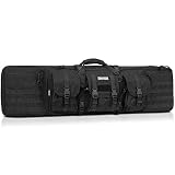 Savior Equipment American Classic Tactical Double Long Rifle Pistol Gun Bag Firearm Transportation Case w/Backpack - 46 Inch Obsidian Black