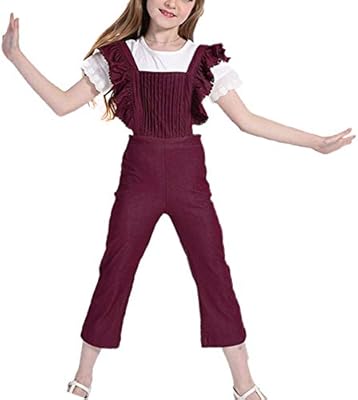 girls burgundy jumpsuit