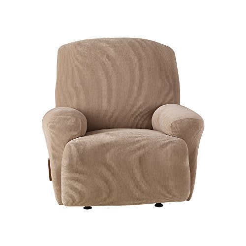 Sure Fit Stretch Mid-Weight Corduroy Recliner Cover - Taupe (SF45446)