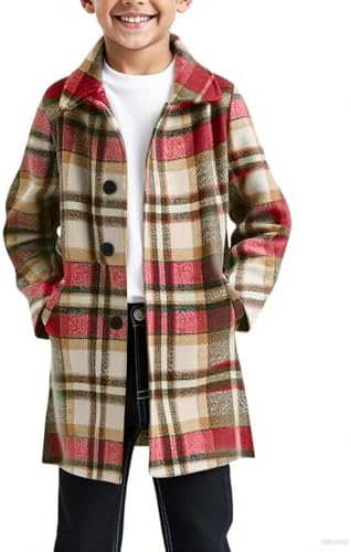 Amazon.com: amropi Boy's Pea Coat Faux Wool Double Breasted Trench