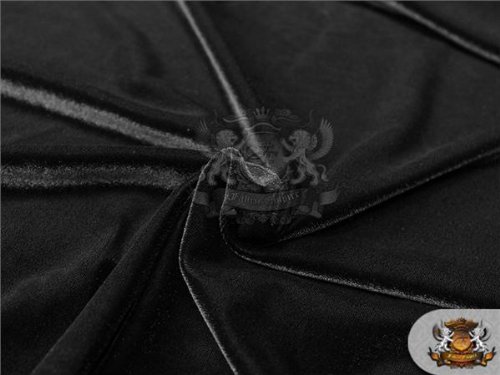 Stretch Velvet Fabric 19 BLACK / 58" Wide / Sold by the yard