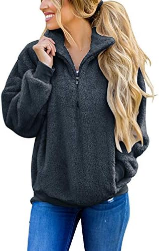 dark grey sherpa pullover