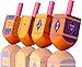 The Dreidel Company Multi Colored Hand Painted Wooden Dreidels, The Hanukkah Game, Let's Play Dreidel (4-Pack)