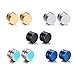 Molike 10PCS Assorted Color Punk Rock Magnetic Circle Stud Earrings Non Piercings Clip for Men Women (10PCS 6mm)