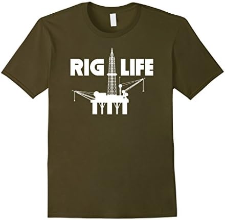 Men's Oilfield Shirt - Roughneck Shirt - Drilling Rig Life Tshirt XL Olive