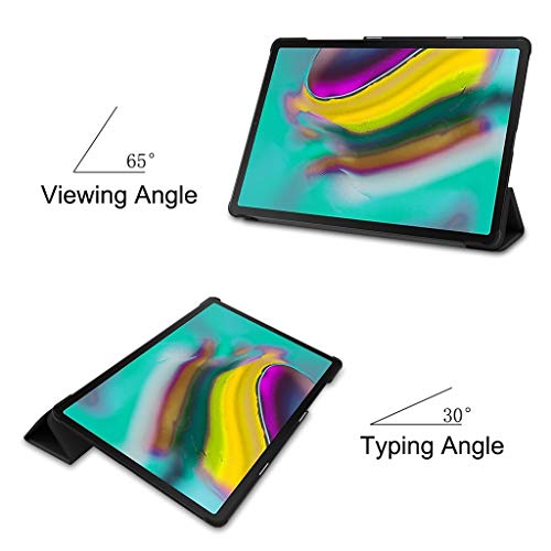 Cywulin Case for Samsung Galaxy Tab S5e 10.5 2019 Model SM-T720 SM-T725 Tablet, Slim Lightweight Shell Folding Smart Stand Folio Leather Magnetic Trifold Cover Case with Auto Wake Sleep (Back) - Thumbnail 2