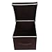 SONGMICS Large Storage Bins Cube Box with lids and Dual Non-woven Handles for Home Closet Bedroom Drawers Organizers Set of 3, Brown URLB40K