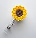 Sunflower Belt Slide Clip - Retractable Id Felt Badge Holder - Name Badge Holder - Nursing Badge Reel - Felt Badge Reel