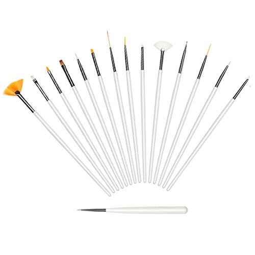 Nail Art Kit Includes 30 Nail Striping Tape with 2 Dispensers 5 Dotting Pens 15 Nail Art Brushes 1 Box Of 12 Colors Nail Rhinestones And 1 Box Of 3D Sliver/Gold Nail Art Studs (Nail Art Kit)