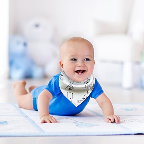 The Best Baby Bandana Drool Bibs, 100% Organic Cotton, 8 Pack Gift Set For Drooling And Teething Girls And Boys, "Stag & Arrow" 8 Set By Little Bear