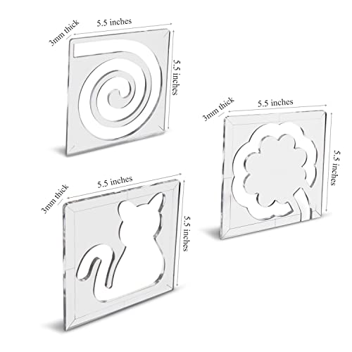 Low Shank Free Motion Quilting Template Set, 3 Quilting Templates, 12