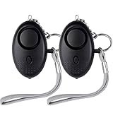 Personal Alarm Keychain ASTUBIA 120dB SOS Emergency Self Defense Safety Alarms Anti-Theft Anti-Attack for Students/Women/Kids/Girls/Superior/Elderly (2 Pack,Black)
