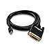 Mini DP to DVI, gofanco Mini DisplayPort to DVI Adapter Cable 6 Feet Gold Plated Thunderbolt Male to Male for MacBook, Surface Pro, Chromebook, and Mini DisplayPort laptops