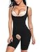 SLIMBELLE Women's Seamless Body Briefer Full Body Shaper Open Bust Mid Thigh Bodysuit with Firm Tummy Control-Black-2XL&3XL