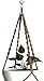 HANPO 4 Legs Macrame Natural Jute Plant Hangers, Plant Holders with Wood Bead Decoration and Metal Ring