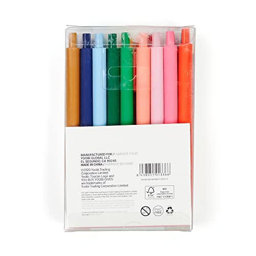 Yoobi Scented Retractable Gel Pen Set, 18 Bright Colors, Fine 1.00mm Point for School or Office