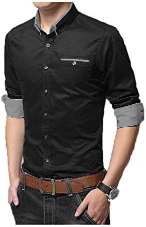 IndoPrimo Men's Cotton Casual Shirt for Men Full Sleeves