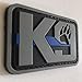 uuKen K9 Dog Paw Patch PVC Canine Thin Blue Line with Hook Fastener Back for Hats Caps Bags Backpacks Clothing Vest Jackets (Grey)