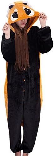 SaiDeng Unisex Adult Kigurumi Cosplay Costume Animal Sleepwear Pajamas Size M Coon