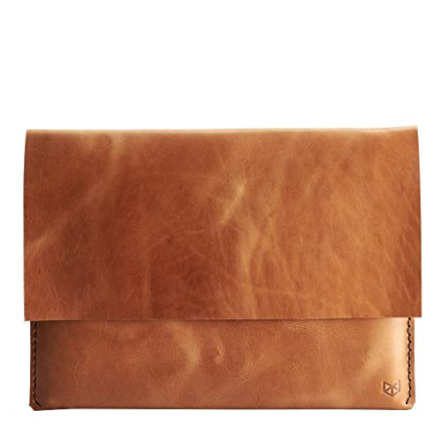 Capra Leather Pixelbook Case for Men, Light Brown Google Sleeve, Travel Laptop Cover Bag, Protective Computer Tech Folio. Mens Gifts