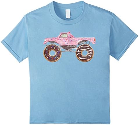 Kids Yummy 4WD Monster Truck with Giant Wheels Donut T-Shirt 4 Baby Blue