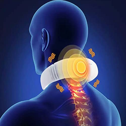 HEVIDENCIA Masseur Cervical, Masseur de Nuque Portable, Massage de Cou Intelligent à Impulsion électrique Avec Fonction de Chauffage,6 Modes de Puissance pour Voyage, Bureau, Maison