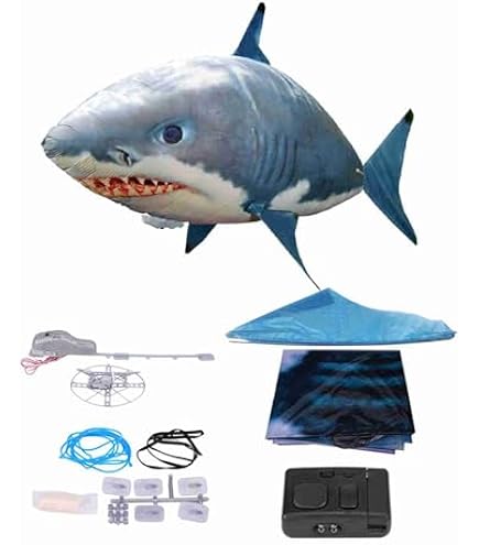 Remote Control Flying Shark, Inflated RC Inflatable Balloon Toy Shark Clownfish Gift, Flying Shark Toy () : Toys & Games