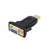 USB to RS232 Adapter with FTDI Chipset, CableCreation USB 2.0 Male to RS232 Female DB9 Serial Converter for Cashier Register, Modem, Scanner, Industriual Machinery, CNC and Above,Black