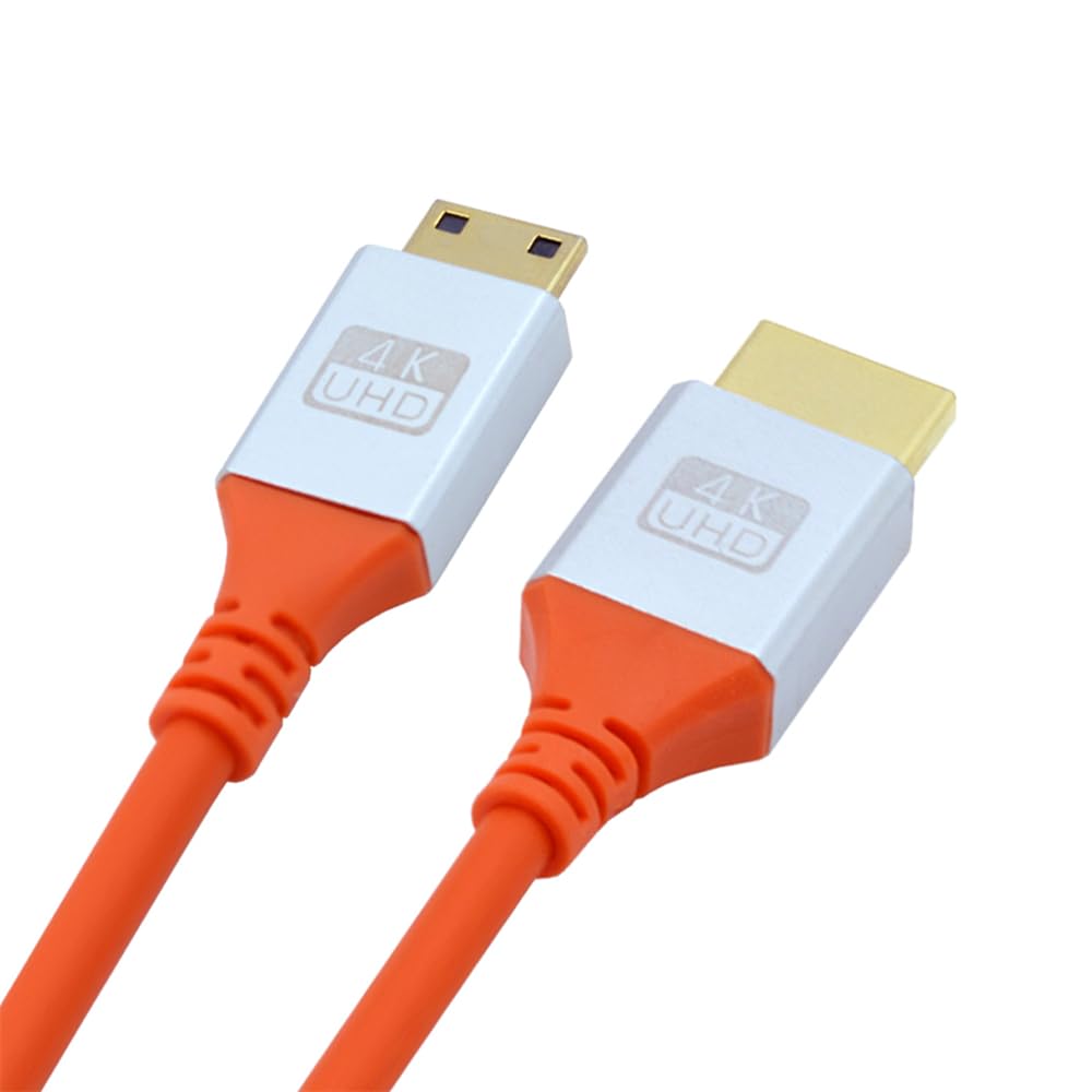 NFHK Mini HDMI 4K to HDMI Ultra Soft High Flex HDTV Cable Hyper Super Flexible Cord High Speed Type-A Male to Male for Computer HDTV 100cm