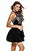 ZKESS Women's Sleeveless Lace Party Club Skater Dress Medium Size Black