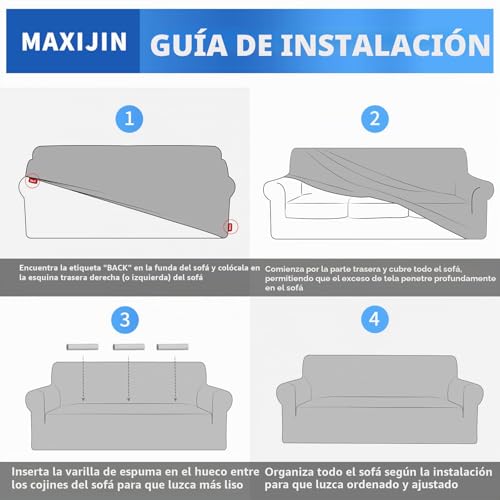 MAXIJIN Super Stretch Sofa Cover for 3 Seater, 1 Piece Universal Jacquard Spandex, Pet Friendly Protector (3 Seater, Navy Blue)