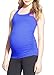 CLOYA Maternity Fitted Tank Top with Side Ruching Scoop Neck Womens Basic Solid Pregnancy Clothes (M, Blue)