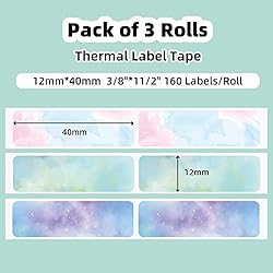 Phomemo D30 Label Maker Tape, Black on Colorful